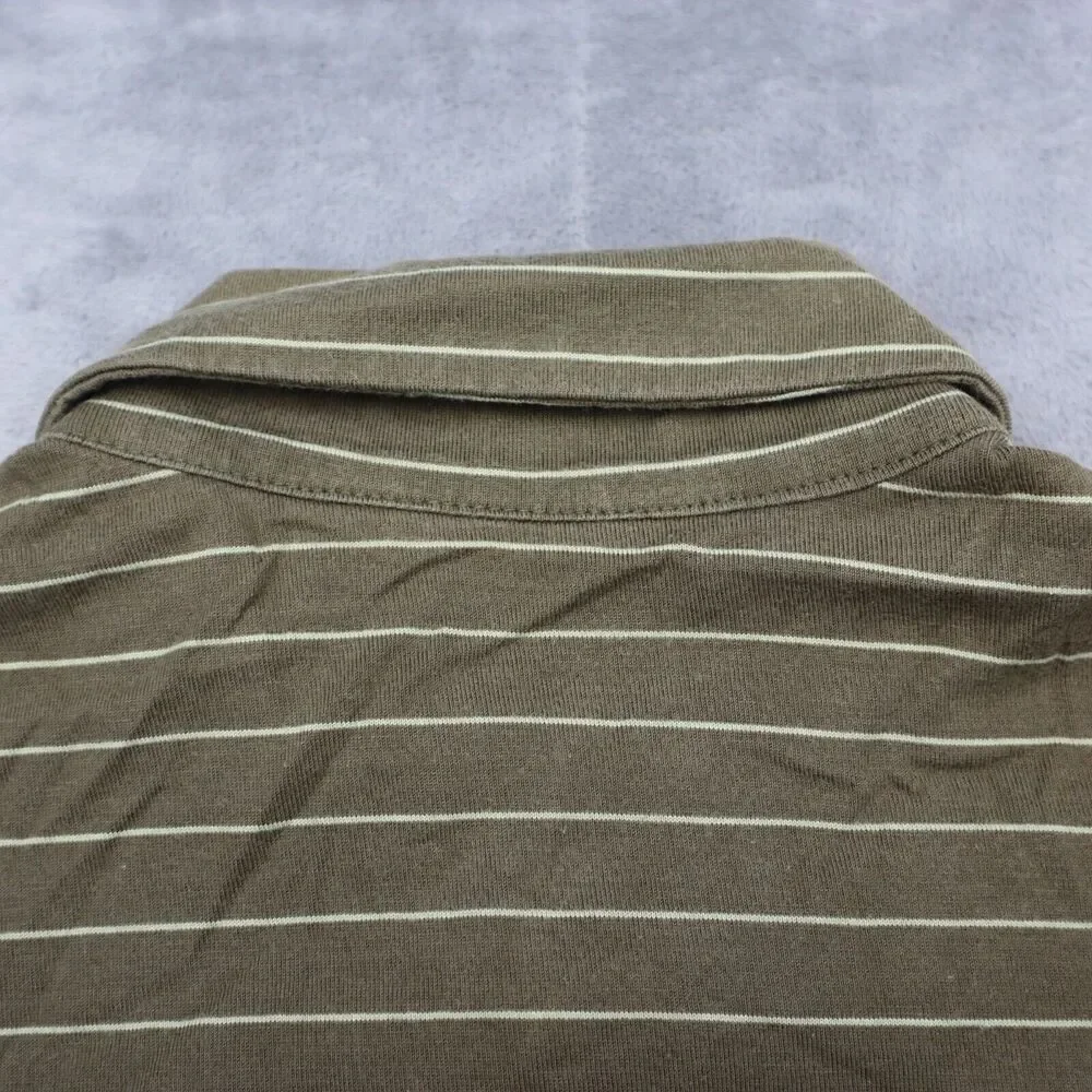 Banana Republic Shirt Mens M Brown Striped Polo Short Sleeve Casual